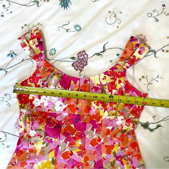 Y2K Dressbarn A-Line Fit & Flare Sleeveless Knee Length Floral Dress Pink 6P - Picture 12 of 16